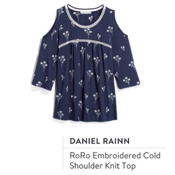 Daniel Rainn Tops - Daniel Rainn Roro Embroidered Cold Shoulder Top